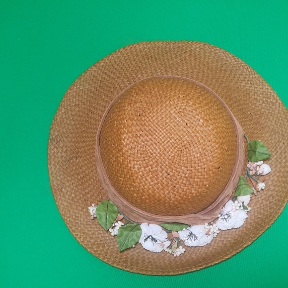 Vtg Whittall & Javits Brown Straw Hat main image 4